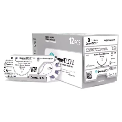 SUTURA POLIDIOXANONA 75CM VIOLETA 1/2 AHUSADA