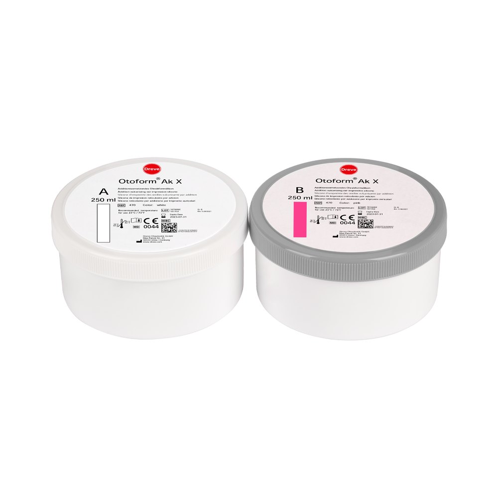 SILICONA DE IMPRESIÓN DE OÍDO DREVE OTOFORM AK X · 2 tarros de 250 ml (500 ml)