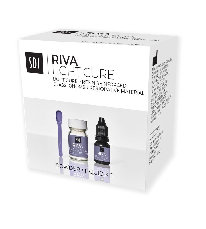 KIT RIVA LIGHT CURE - IONOMERO DE VIDRIO C/ RESINA - POLVO LIQUIDO